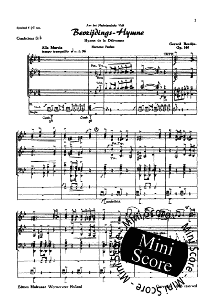 Bevrijdings Hymne Bevrijdings Hymne Concert Band scores gallery preview page 3