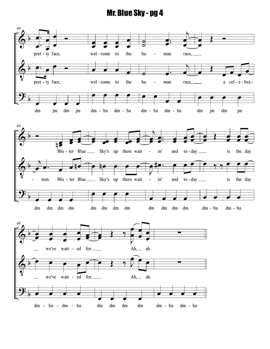 Mr. Blue Sky 4-Part scores gallery preview page 4