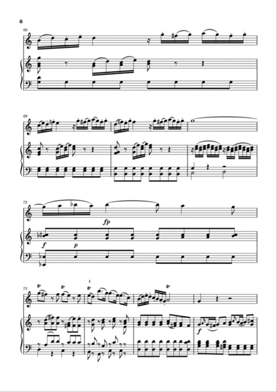 Mozart - Oboe Concerto in C major - K.314, Mov.III - For Flute and Piano Original Flute scores gallery preview page 6