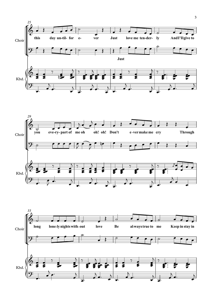 A Lover's Concerto 4-Part scores gallery preview page 3