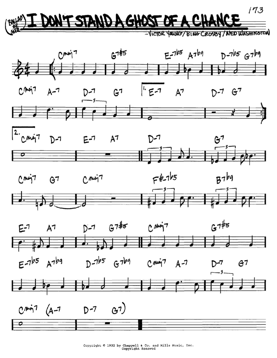 I Don't Stand A Ghost Of A Chance C Instrument scores gallery preview page 1