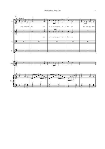 Think About That Day (Christmas) - SATB violin with parts and piano image number null