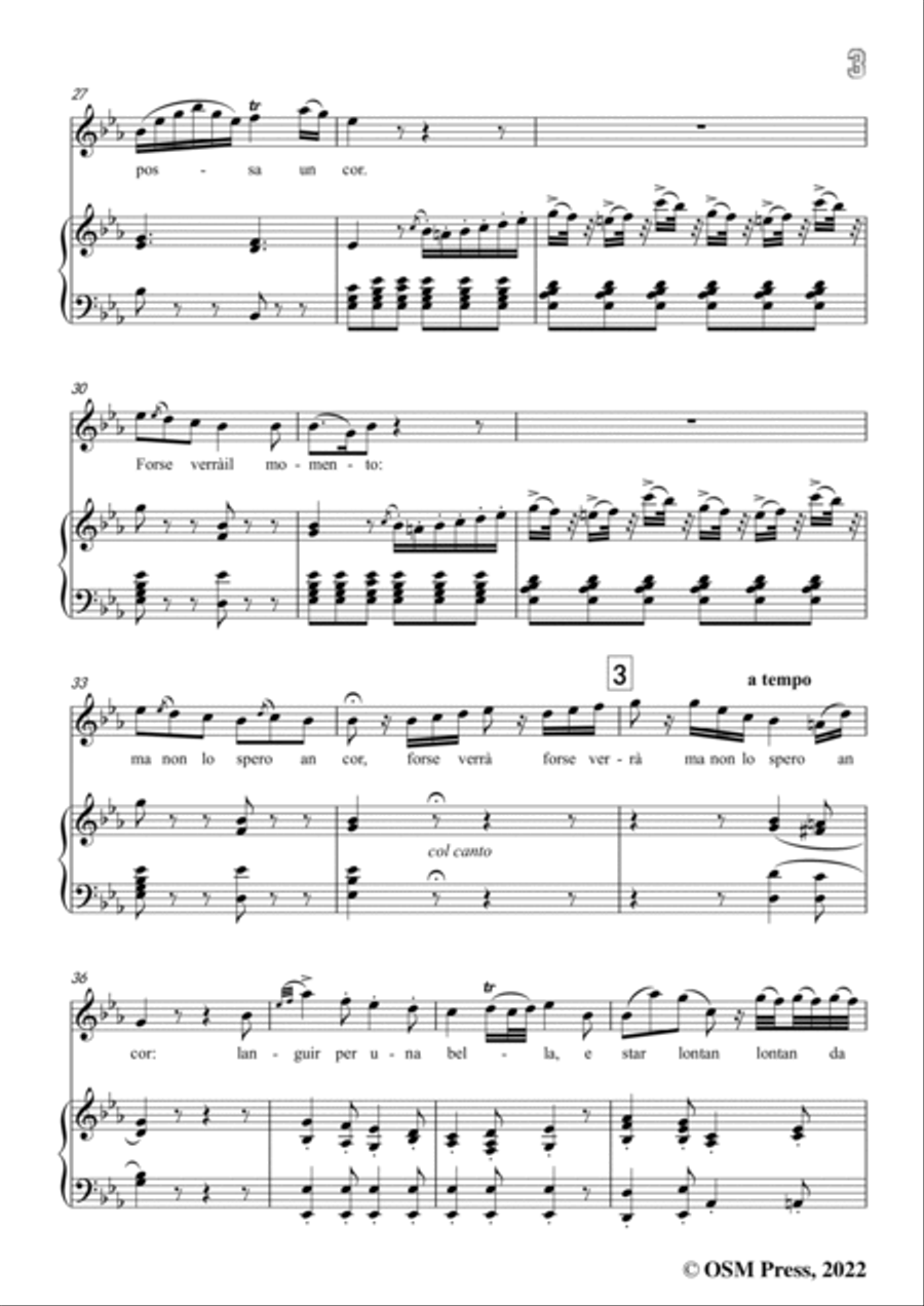 Rossini-Languir per una bella,in E flat Major,from L'italiana in Algeri,for Voice and Piano Voice Solo scores gallery preview page 5