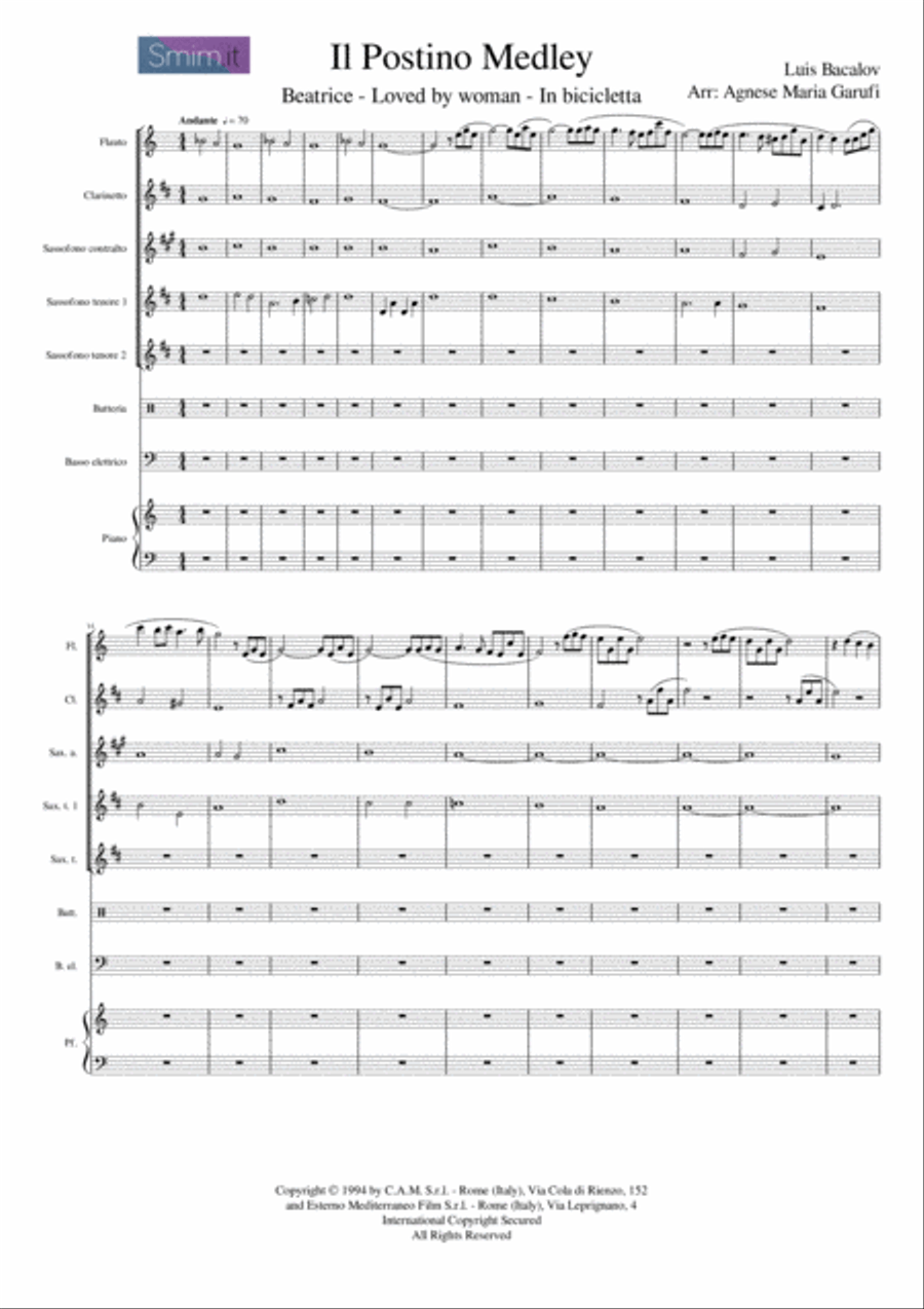 Il Postino (the Postman) Clarinet scores gallery preview page 1