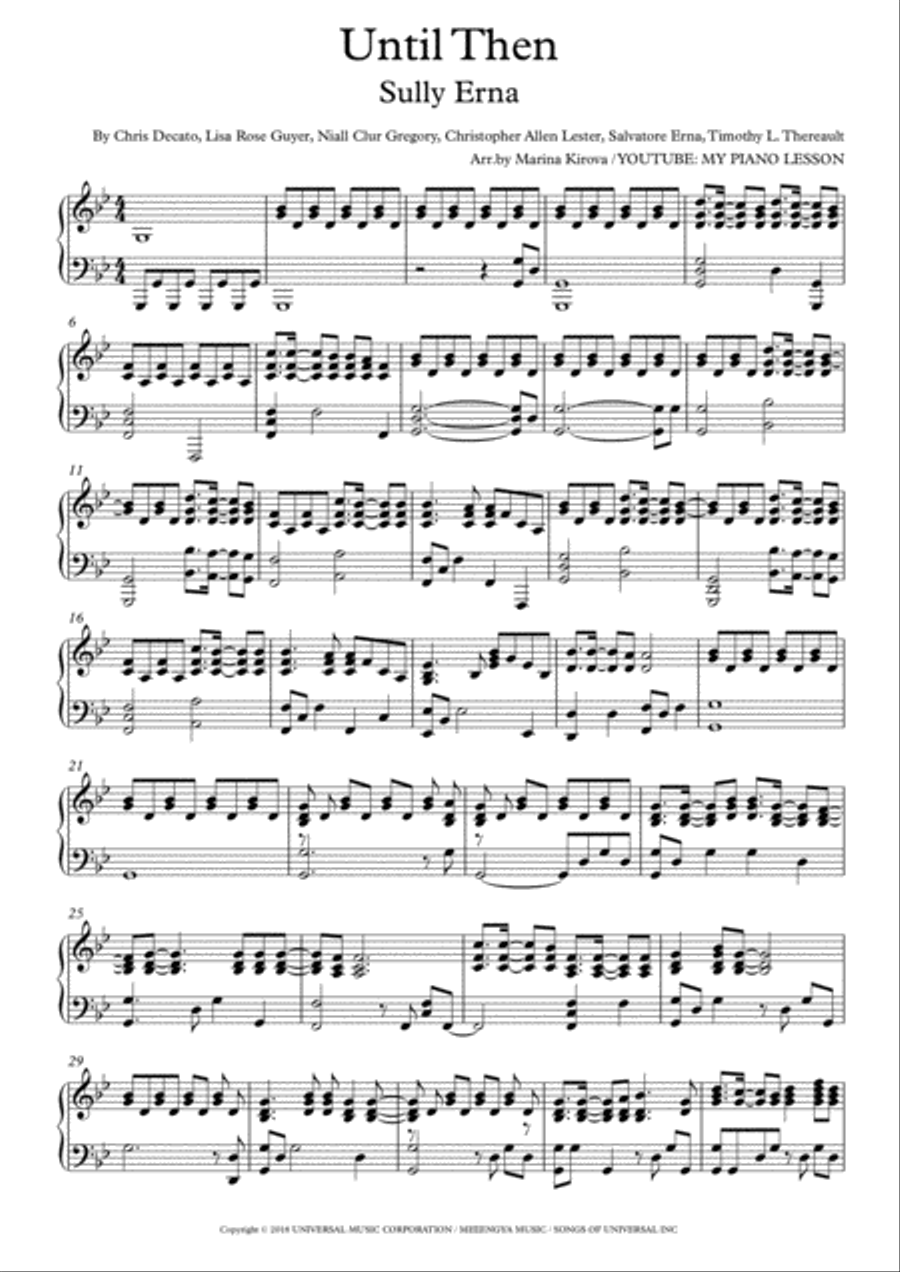 Until Then Piano Solo scores gallery preview page 1