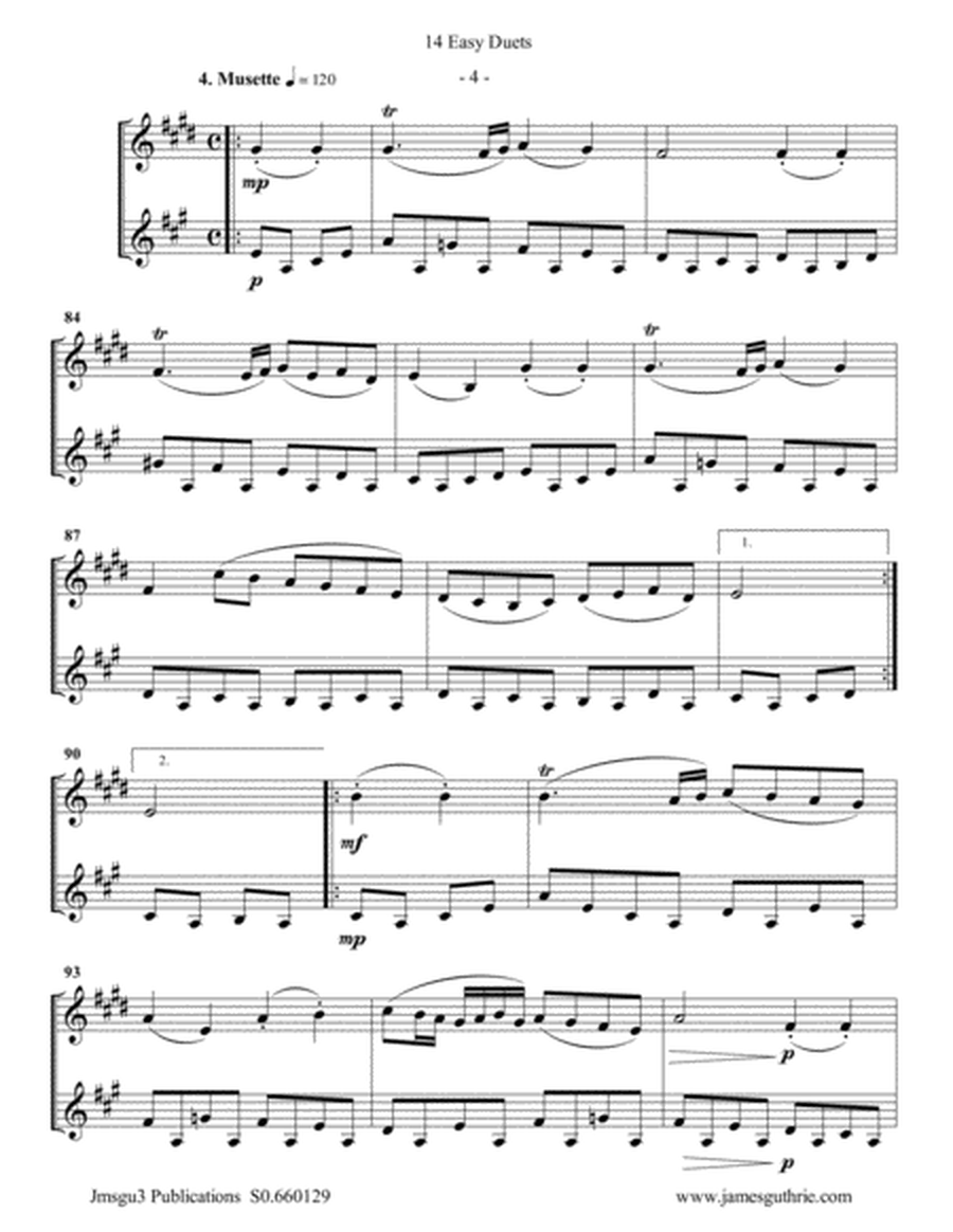 Bach: 14 Easy Duets for Alto & Bass Clarinet image number null