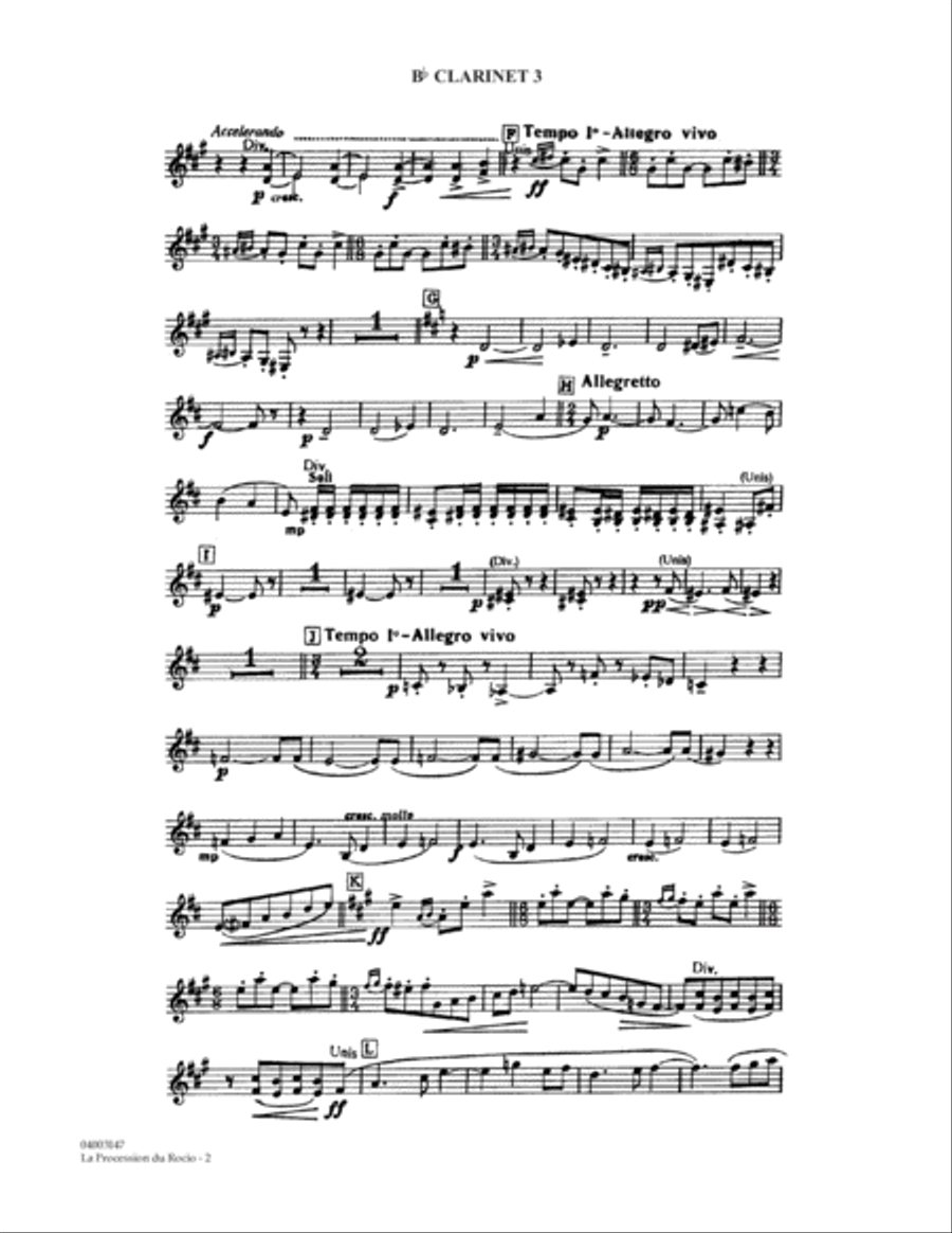 La Procession du Rocio (arr. Alfred Reed) - Bb Clarinet 3 Concert Band scores gallery preview page 2