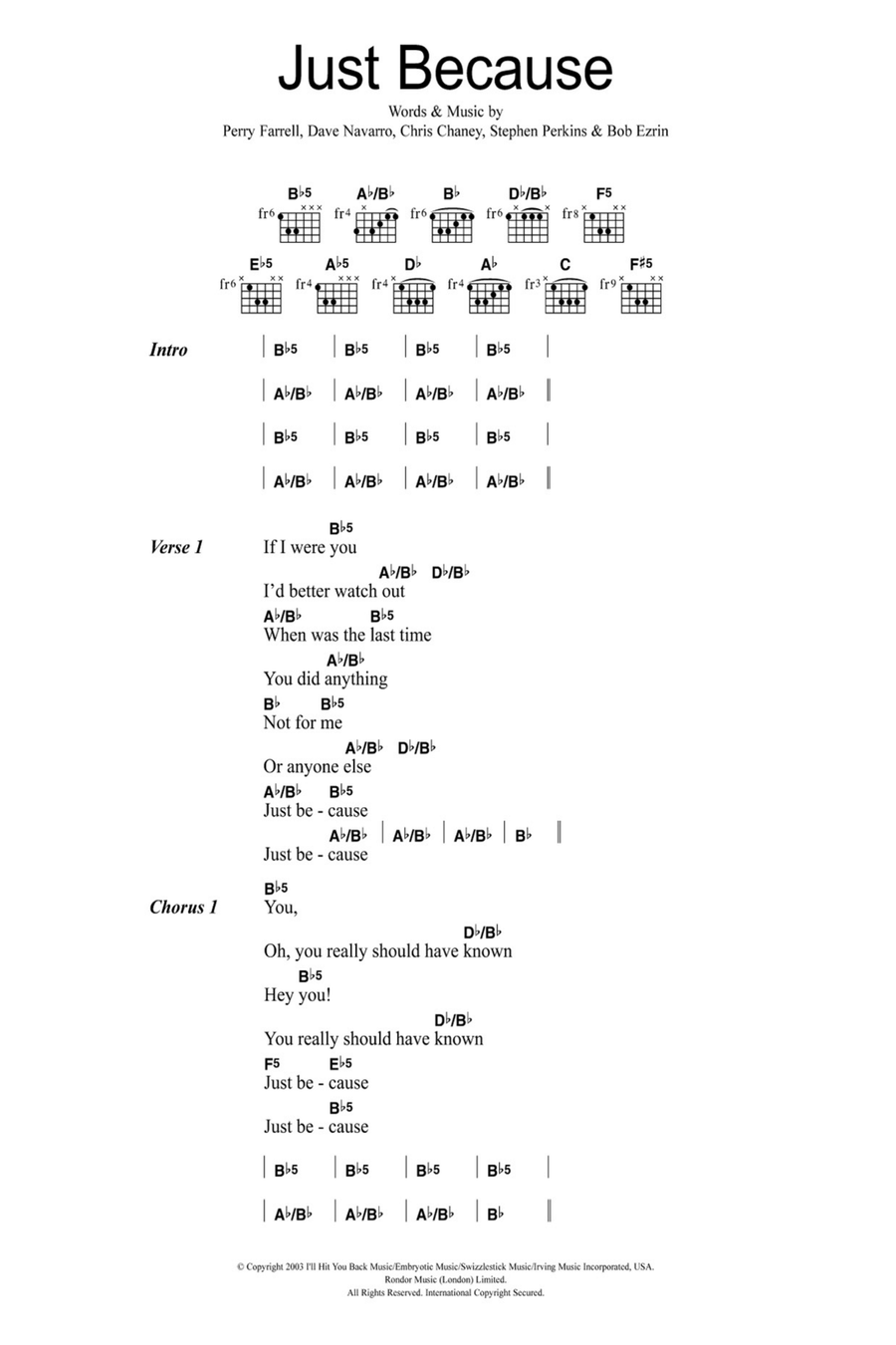 Just Because Electric Guitar scores gallery preview page 1