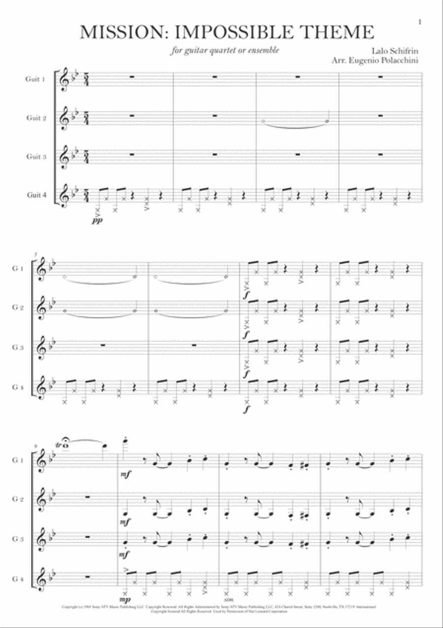 Mission: Impossible Theme from the Paramount Television Series MISSION: IMPOSSIBLE Small Ensemble scores gallery preview page 2