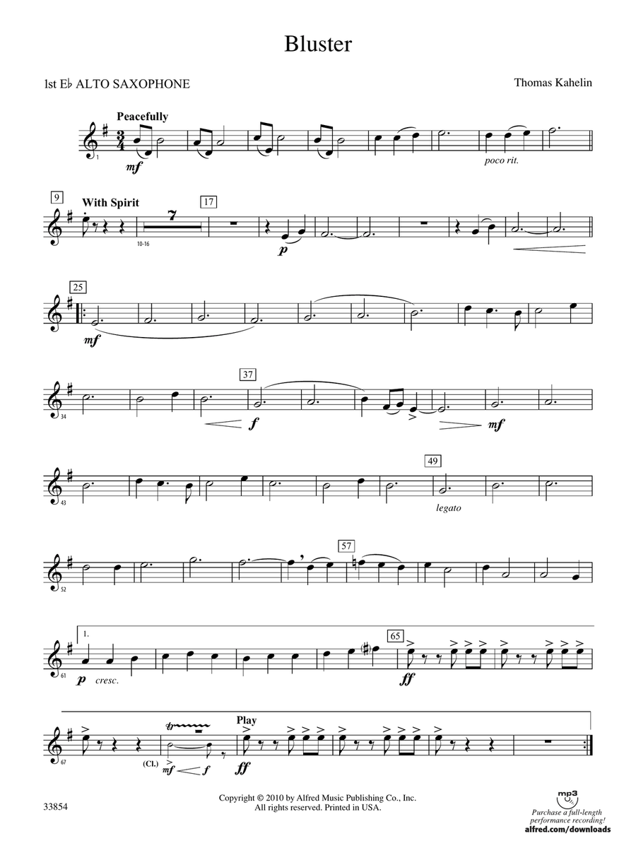 Bluster: E-flat Alto Saxophone