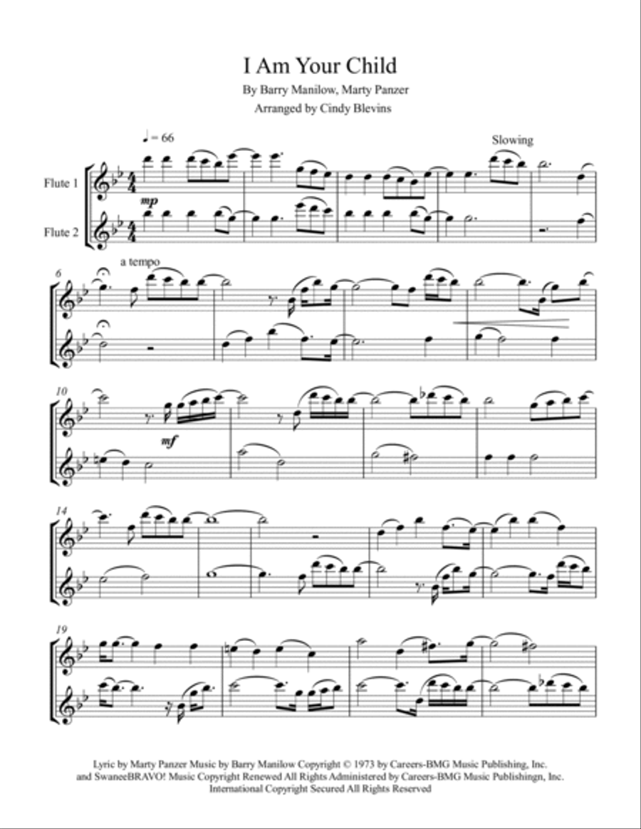 I Am Your Child Flute Duet scores gallery preview page 6