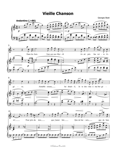 Vieille Chanson, by Bizet, in C Major