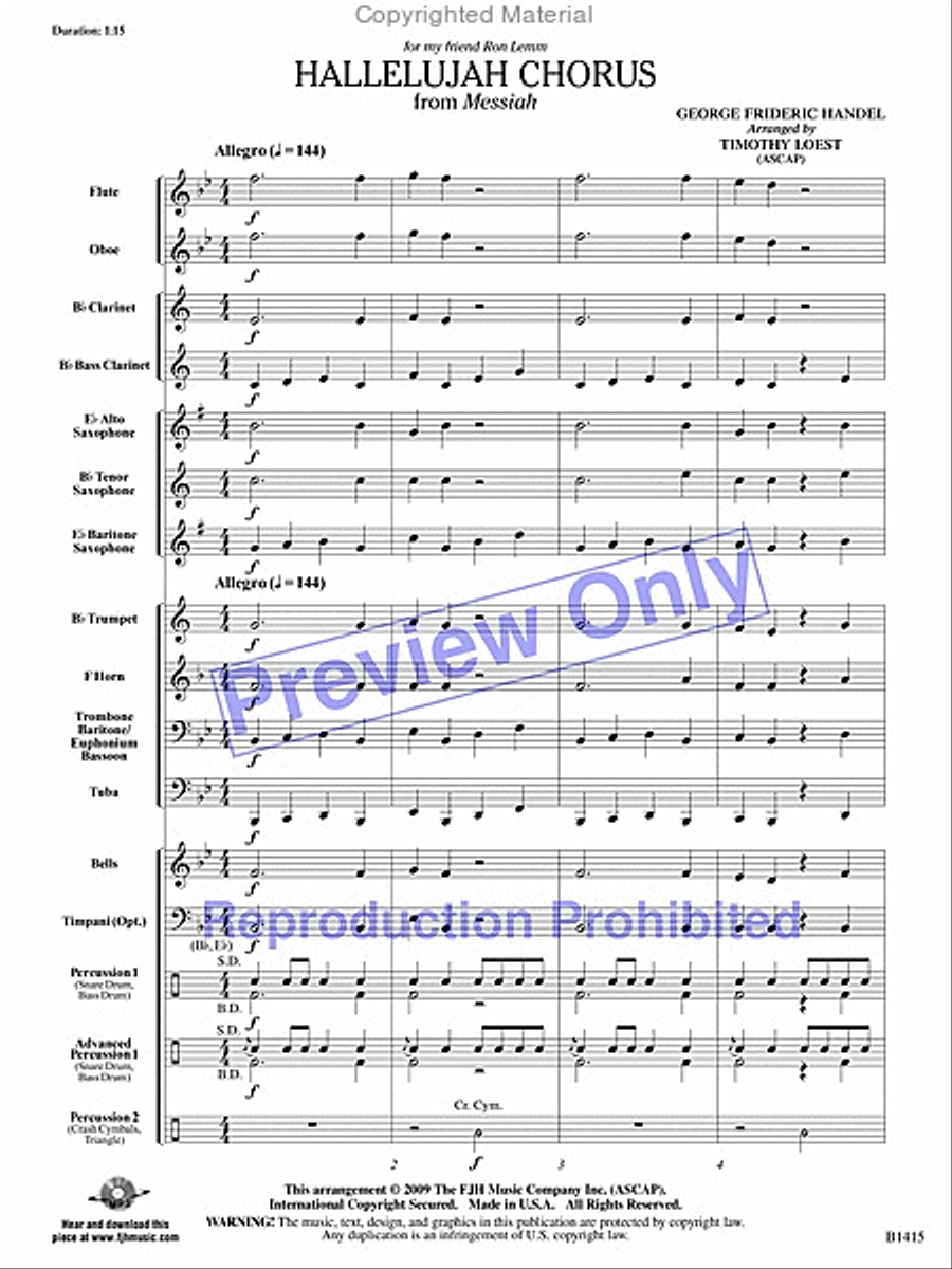Hallelujah Chorus Hallelujah Chorus Concert Band scores gallery preview page 16