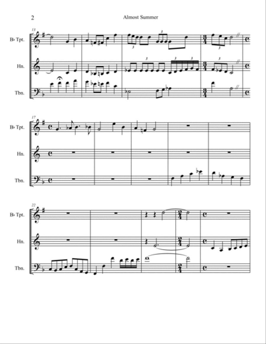 Almost Summer Brass Ensemble scores gallery preview page 2