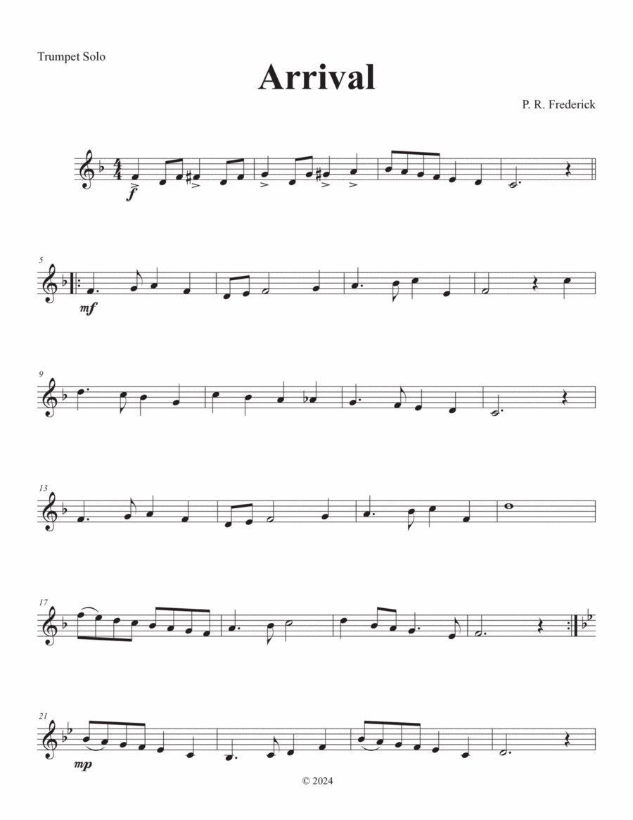 Arrival B-Flat Trumpet scores gallery preview page 1