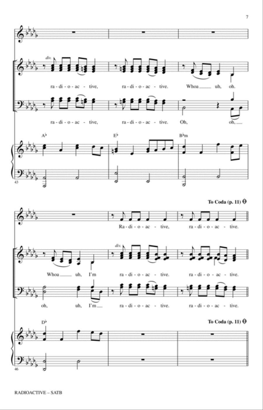 Radioactive Radioactive 4-Part scores gallery preview page 6