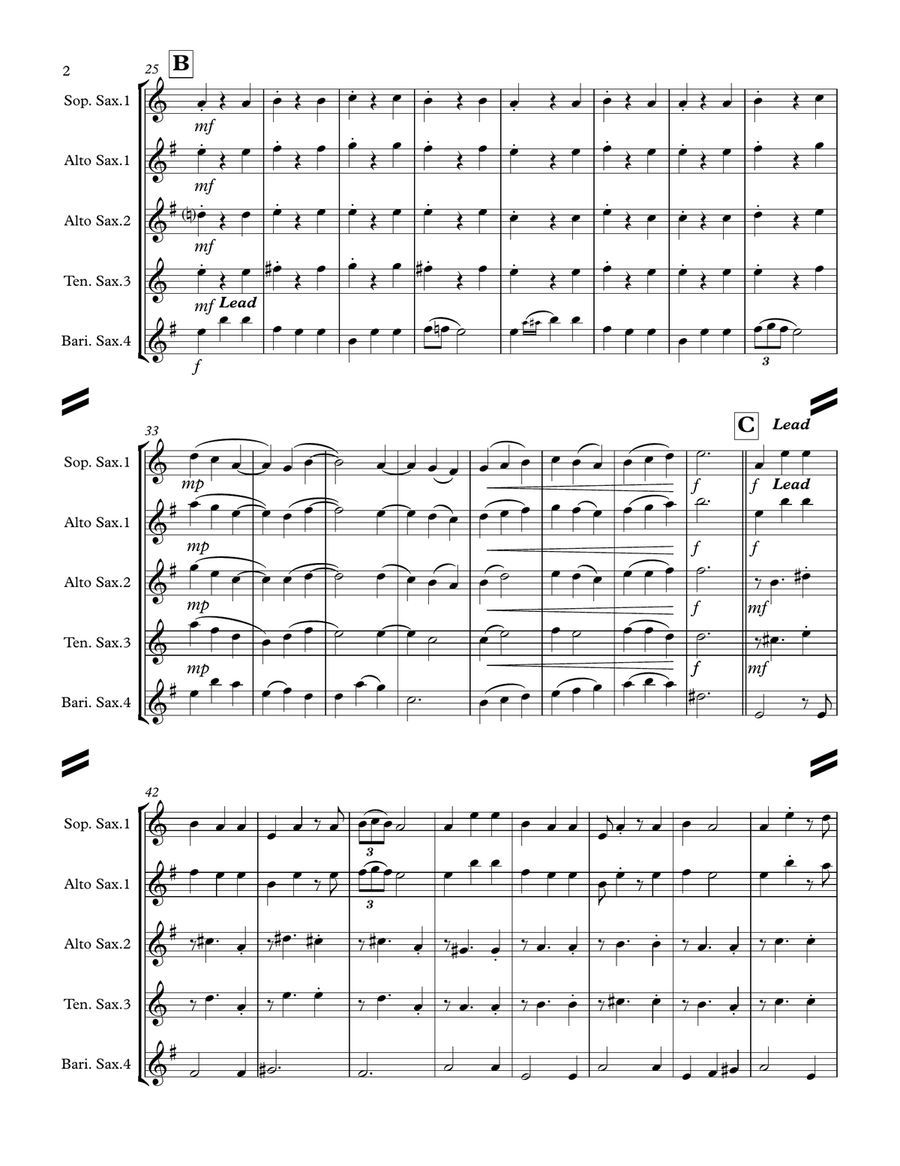 My Favorite Things Saxophone Quartet scores gallery preview page 3