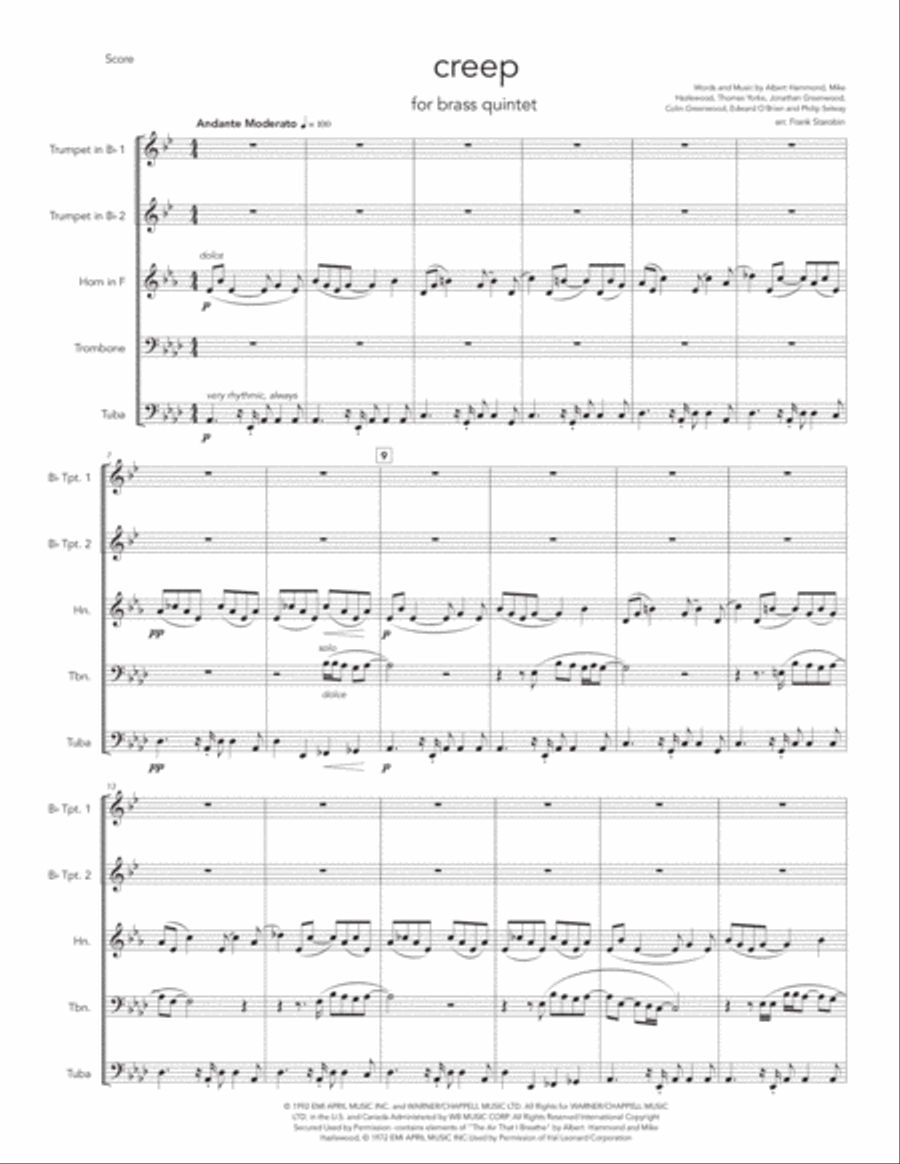 Creep Brass Ensemble scores gallery preview page 3