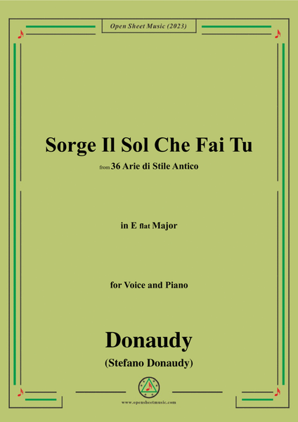Donaudy-Sorge Il Sol Che Fai Tu,in E flat Major