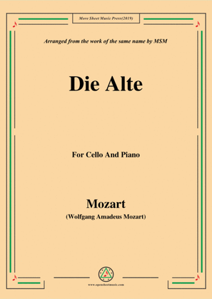 Book cover for Mozart-Die alte,for Cello and Piano