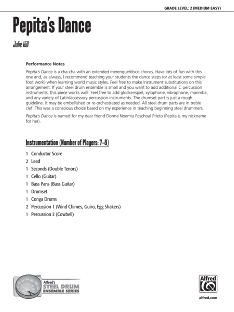 Pepita's Dance Steel Drum Band scores gallery preview page 2