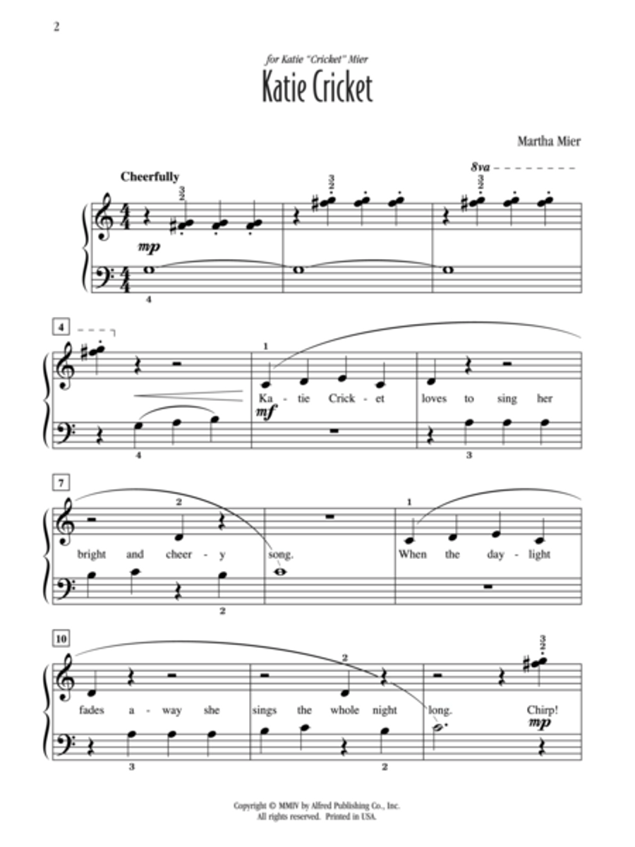 Katie Cricket Katie Cricket Easy Piano scores gallery preview page 2