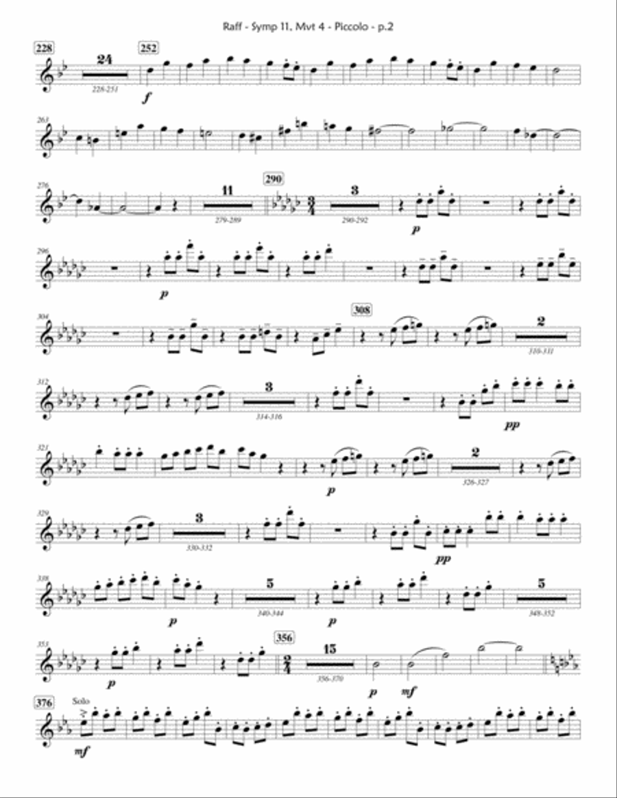 Joachim Raff - Winter Symphony Mvt.4 (Carnival) - PARTS ONLY Concert Band scores gallery preview page 2