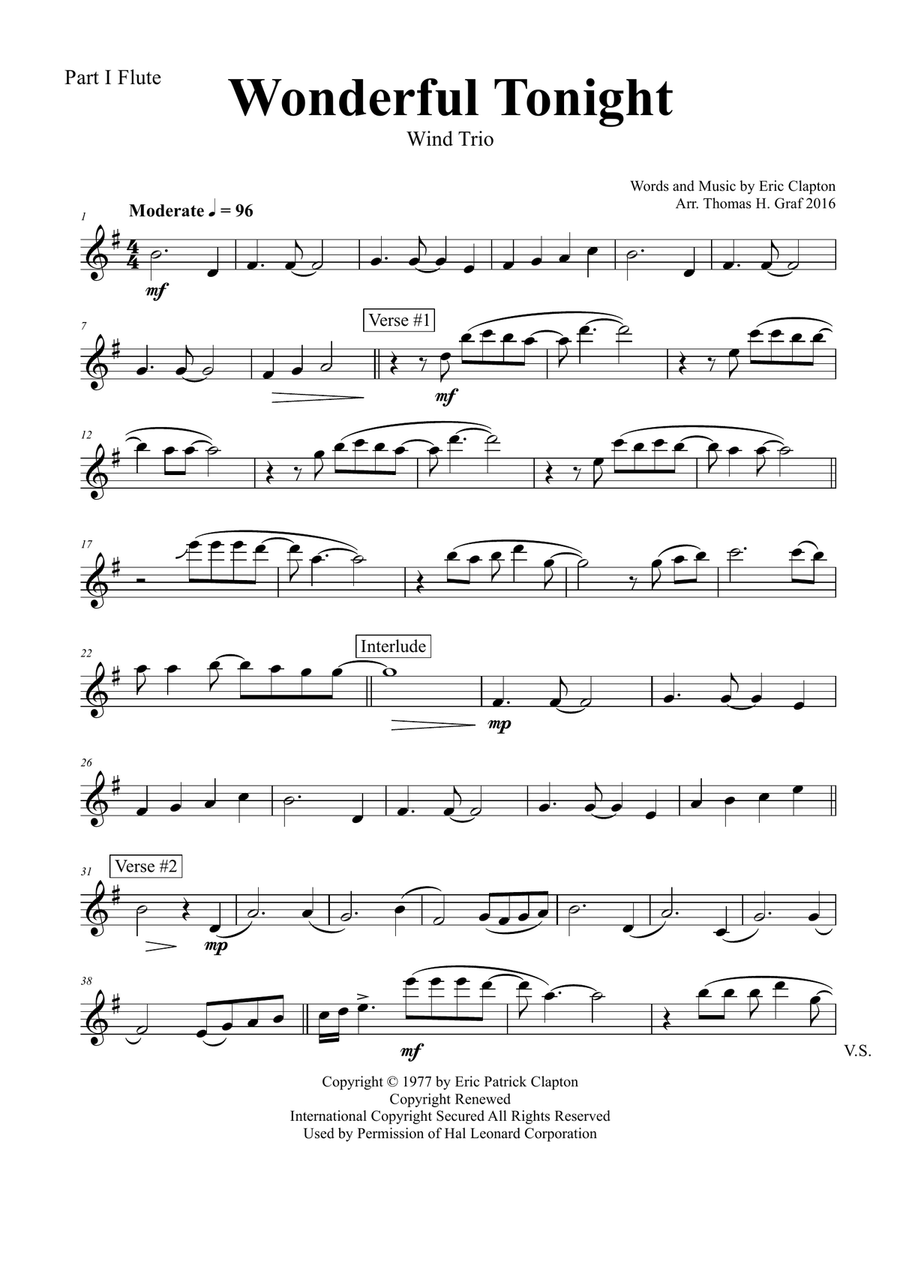Wonderful Tonight Woodwind Trio scores gallery preview page 4