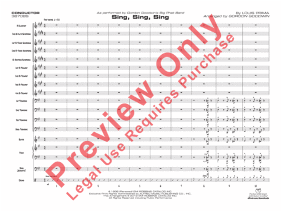 Sing, Sing, Sing Sing, Sing, Sing Jazz Ensemble scores gallery preview page 4