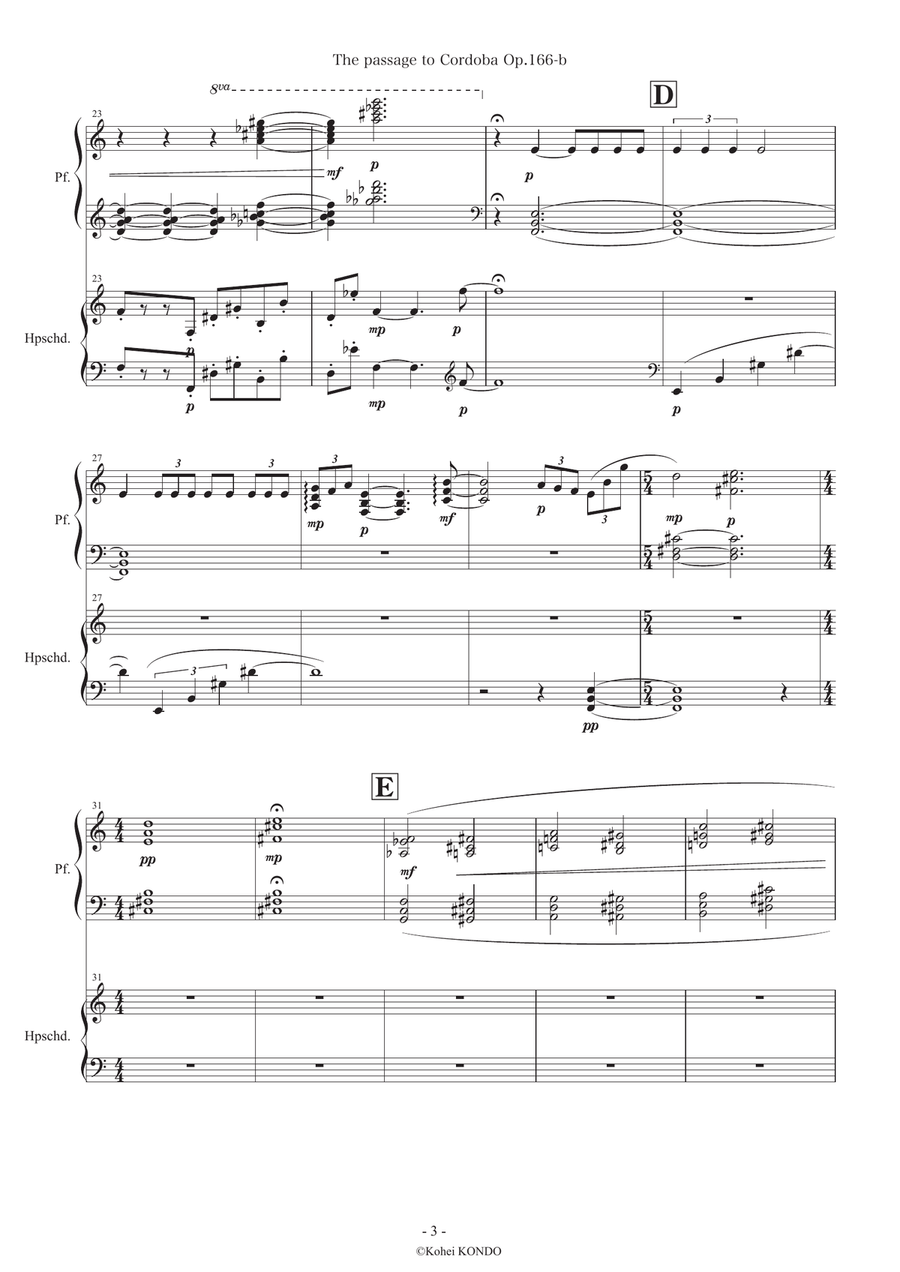 The passage to Cordoba Op.166b for cembalo and piano Harpsichord scores gallery preview page 4