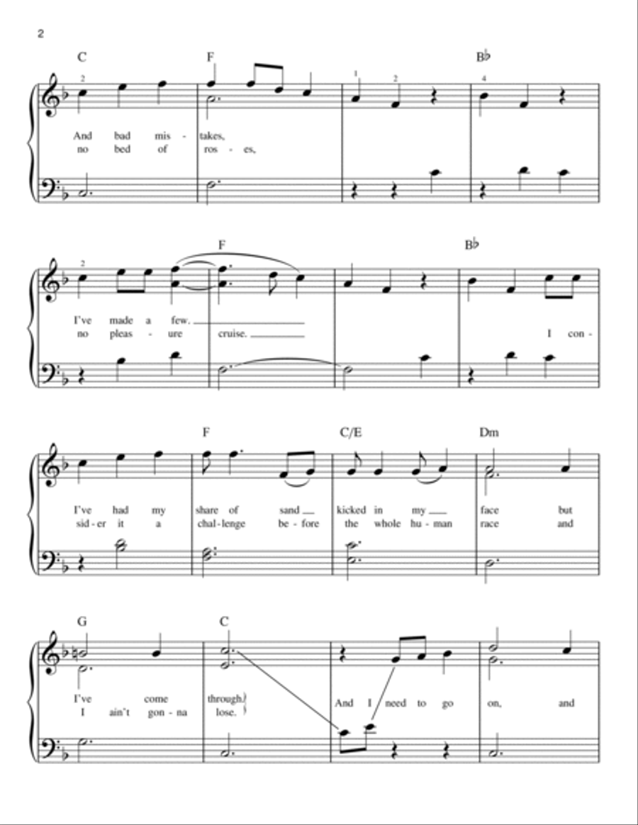 We Are The Champions Easy Piano scores gallery preview page 2