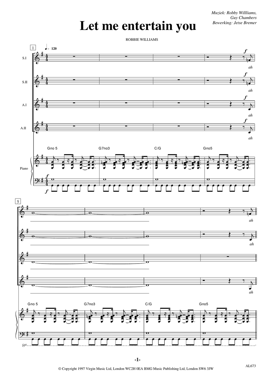 Let Me Entertain You SSAA scores gallery preview page 1