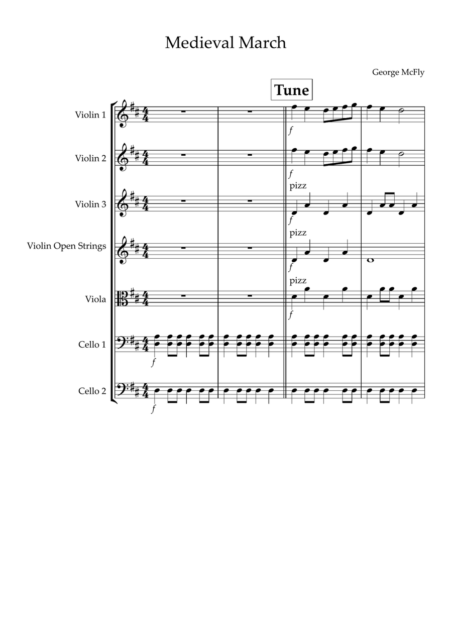 Medieval March Chamber Orchestra scores gallery preview page 1