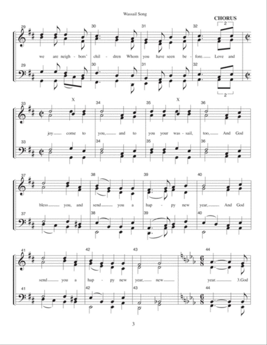 Wassail Song (SSAA) (QUARTET PRICING) SSAA scores gallery preview page 3