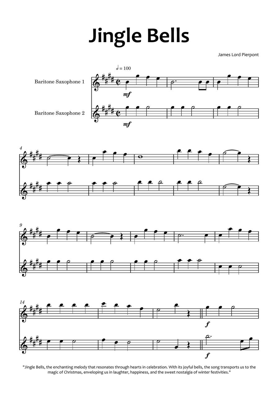 Jingle Bells Woodwind Duet scores gallery preview page 1