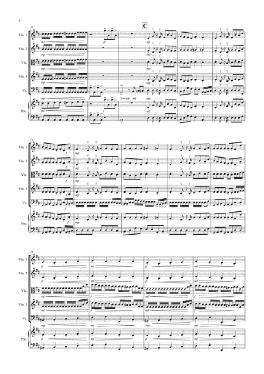 Miniature Overture (Fantasia from Nutcracker) for String Quartet String Quartet scores gallery preview page 2