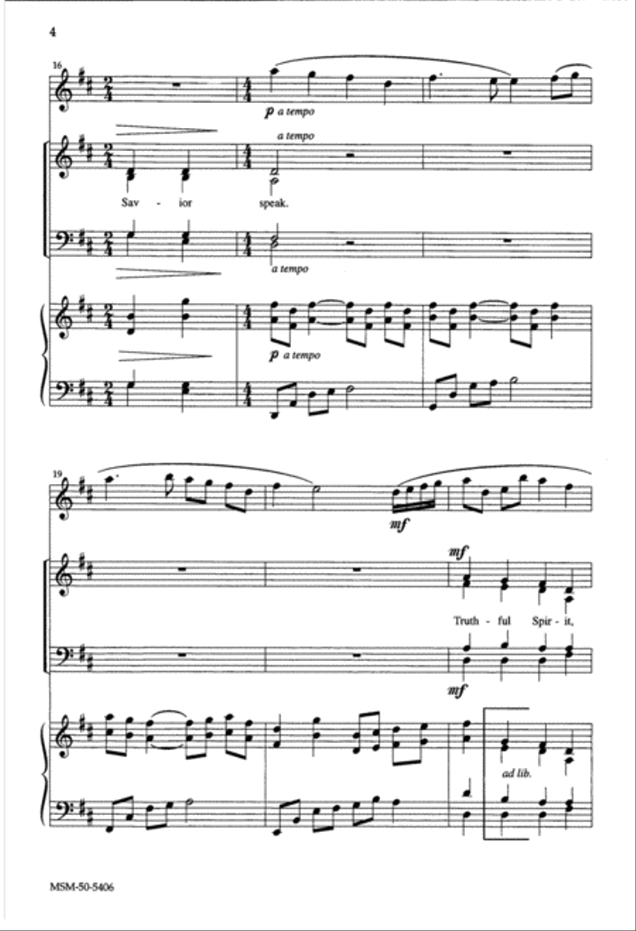Gracious Spirit, Dwell With Me 4-Part scores gallery preview page 4