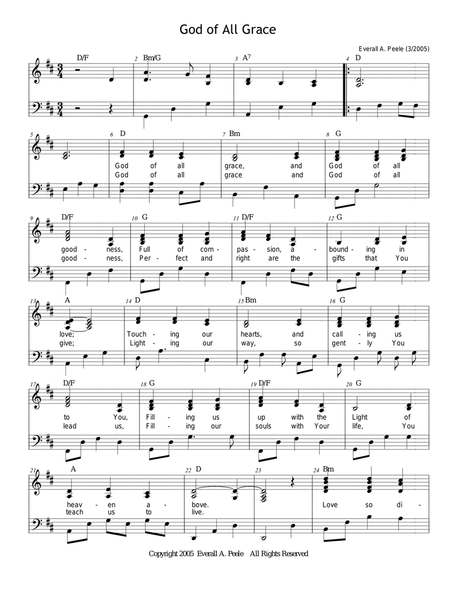 God of All Grace Piano, Vocal scores gallery preview page 1
