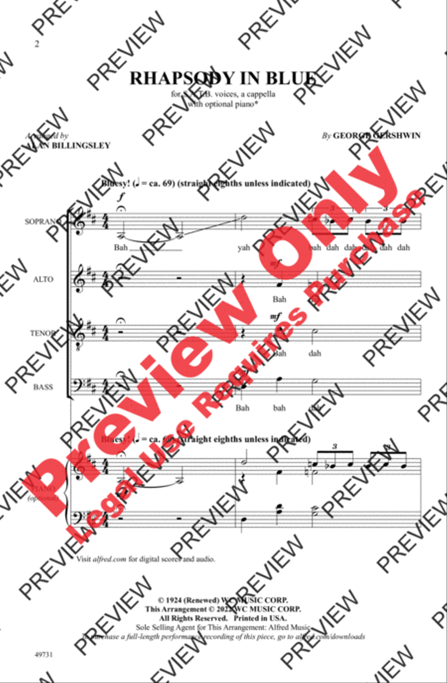 Rhapsody in Blue Rhapsody in Blue 4-Part scores gallery preview page 2