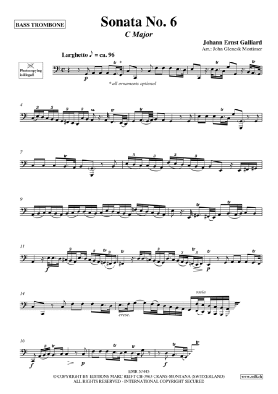 Sonata No. 6 Trombone scores gallery preview page 3
