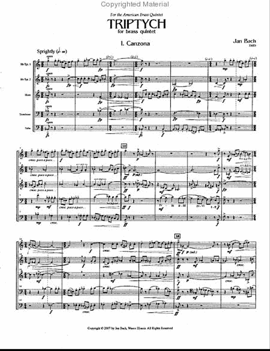 Triptych Brass Quintet scores gallery preview page 2