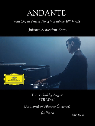 Book cover for Andante - Organ Sonata No. 4, BWV 528: II. Andante (Transcr. Stradal) as played by Víkingur Ólafsson