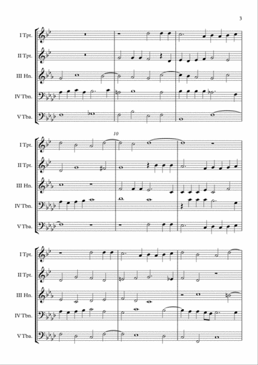 Canzon I a 5 Ch.195 (Giovanni Gabrieli) Brass Quintet arr. Adrian Wagner Brass Quintet scores gallery preview page 3