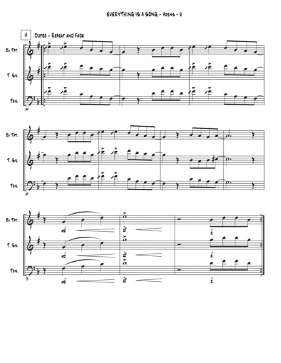 Everything Is A Song Tenor Saxophone scores gallery preview page 6