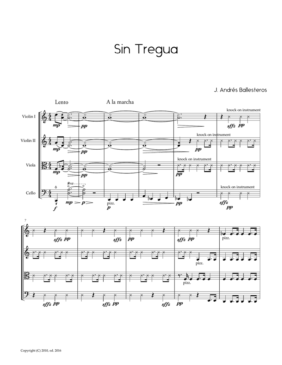 Sin Tregua (score) String Quartet scores gallery preview page 3