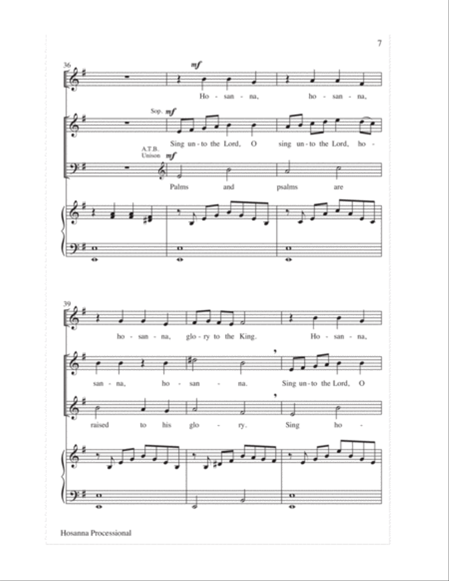 Hosanna Processional Hosanna Processional 4-Part scores gallery preview page 7