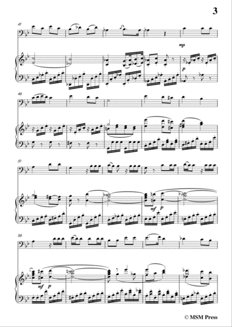 Mozart-Voi,che sapete,for Cello and Piano Piano scores gallery preview page 5