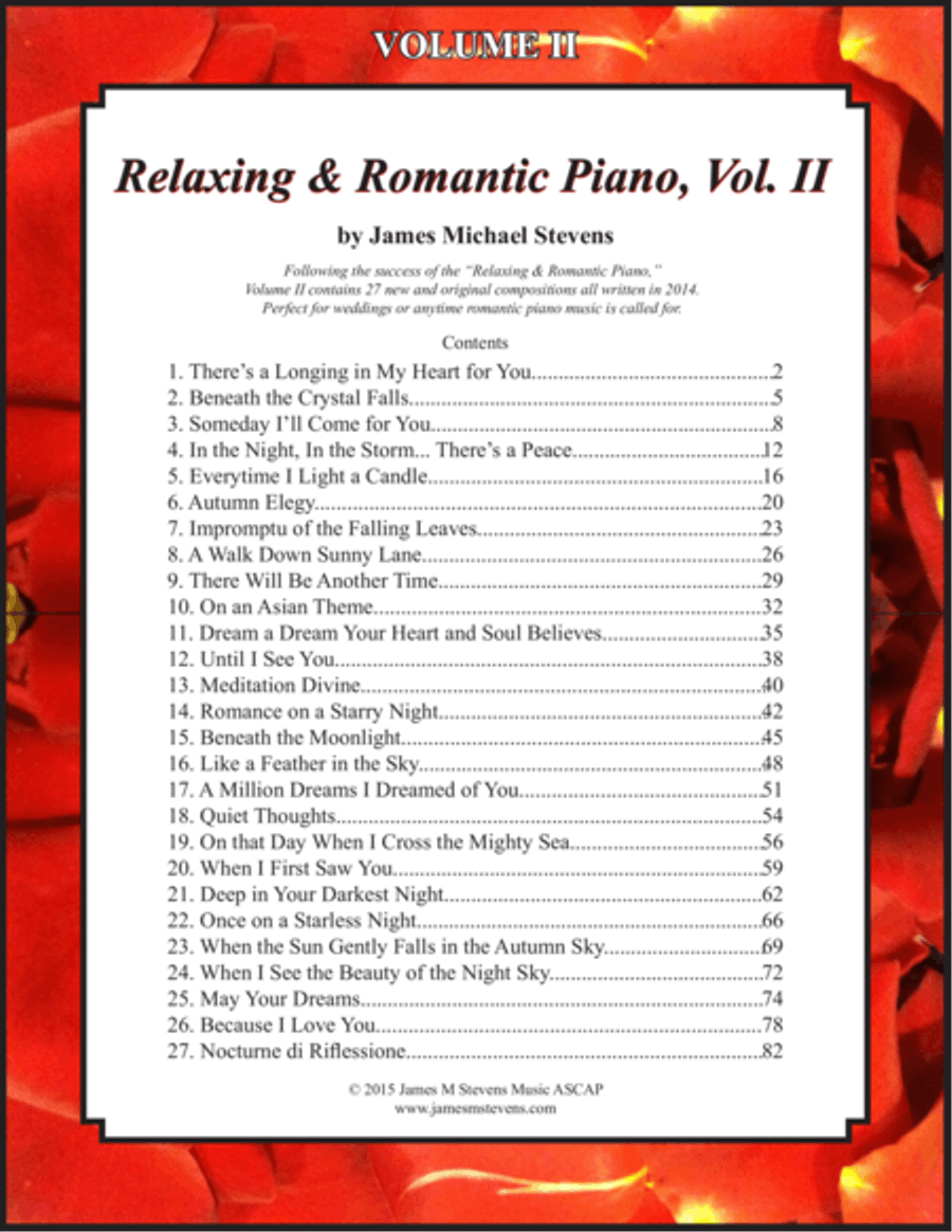 Relaxing & Romantic Piano, VOL. II Piano Solo scores gallery preview page 1
