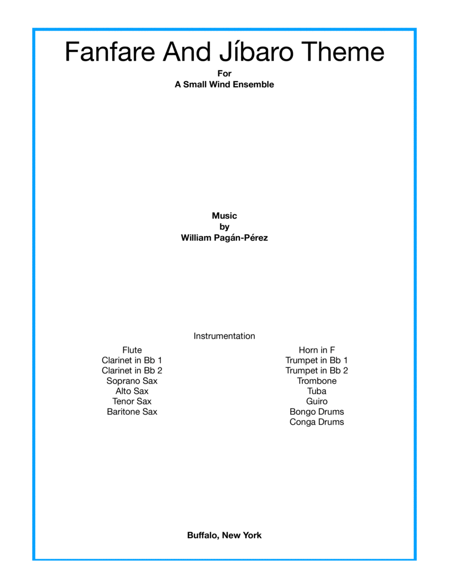 Fanfare and Jibaro Theme For Small Wind Ensemble Concert Band scores gallery preview page 1