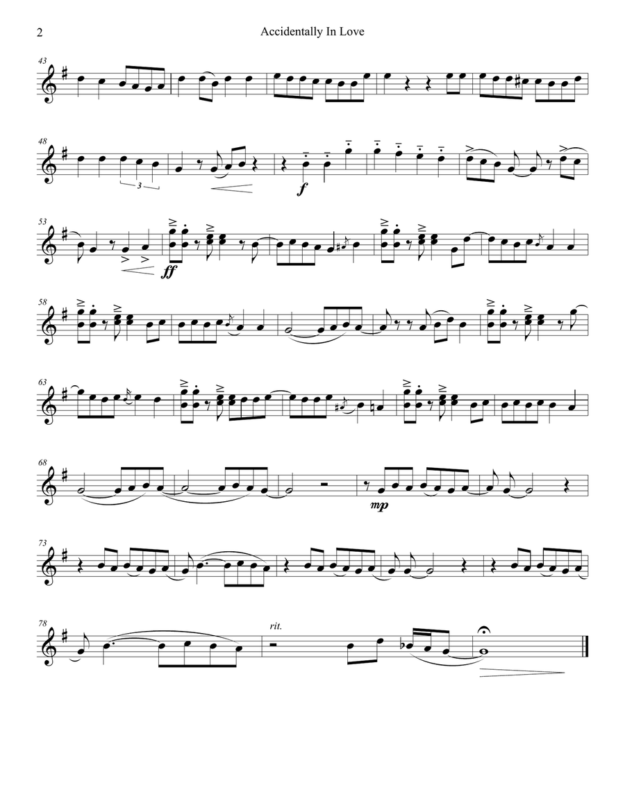Accidentally In Love String Quartet scores gallery preview page 2